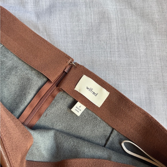 Aritzia Brown Faux Leather Midi Wrap Skirt - Picture 4 of 4